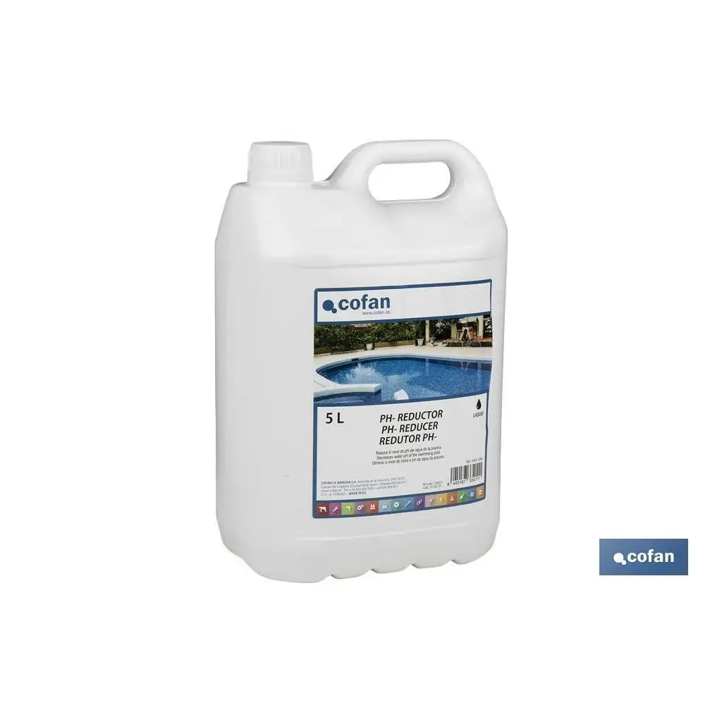 Cofan - Reductor de PH Líquido para Piscinas - 5 Litros