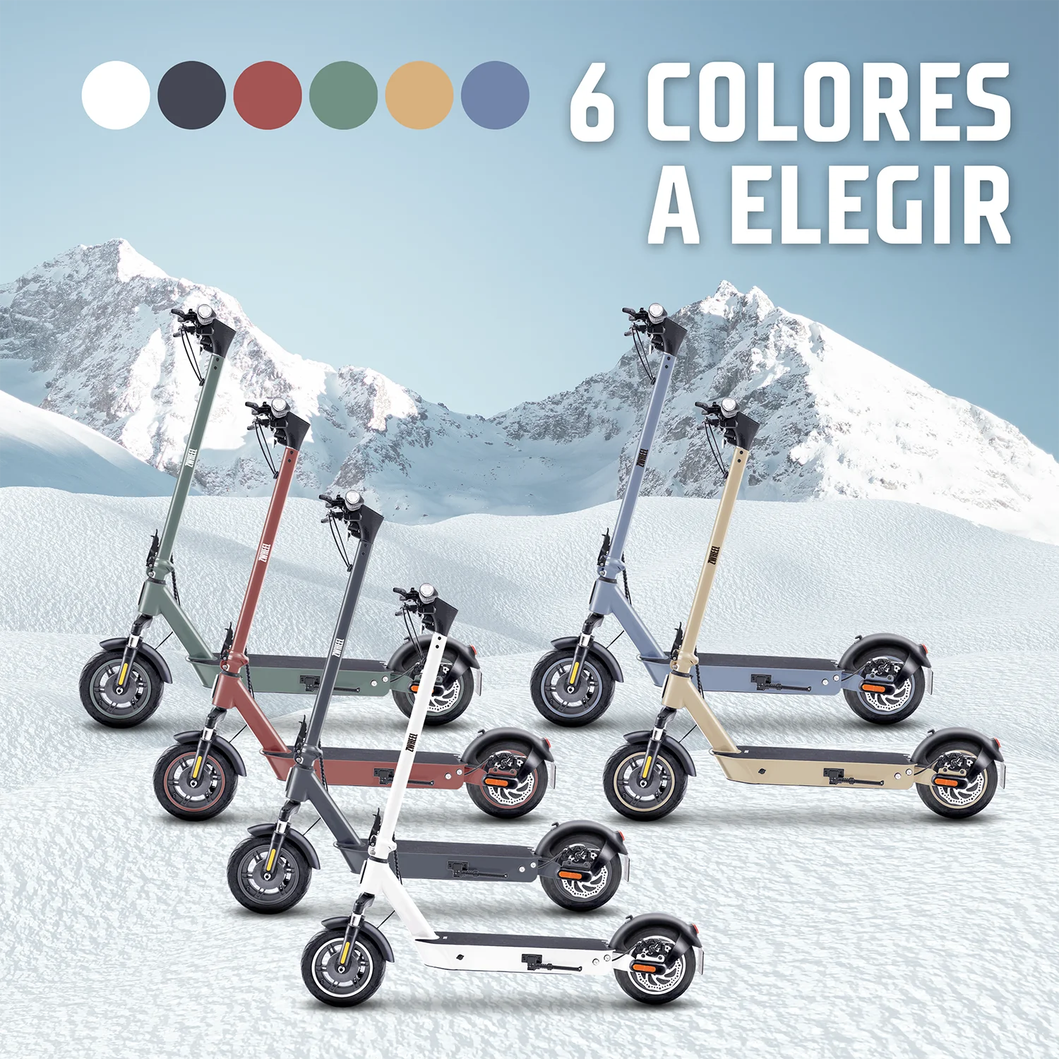 Patinete Eléctrico Zfox Max Zwheel Plegable con App, Motor 800W, Autonomía 50km, Suspensión Ruedas 10″- Homologado DGT 7