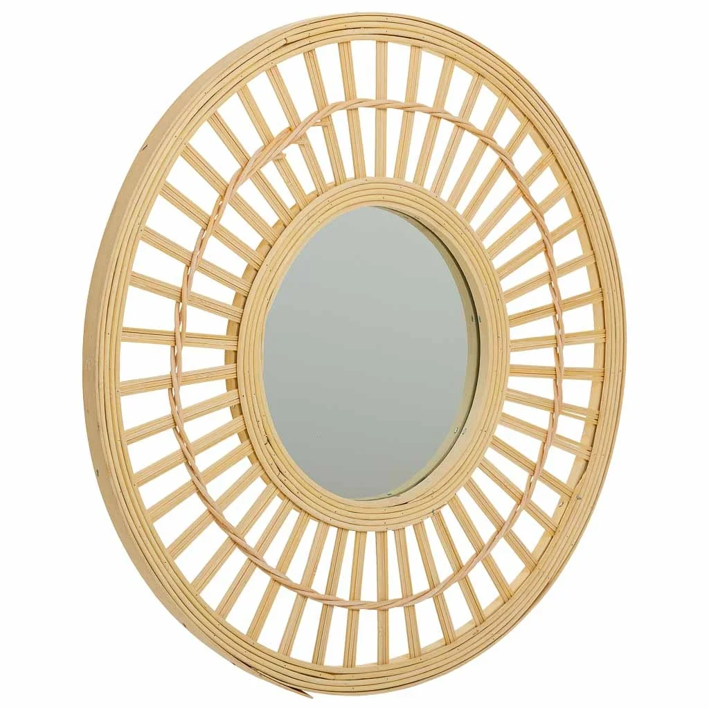 Wonderlust Deco - Espejo de bambú marrón d46,5x2 Marrón D46,5x2h cm