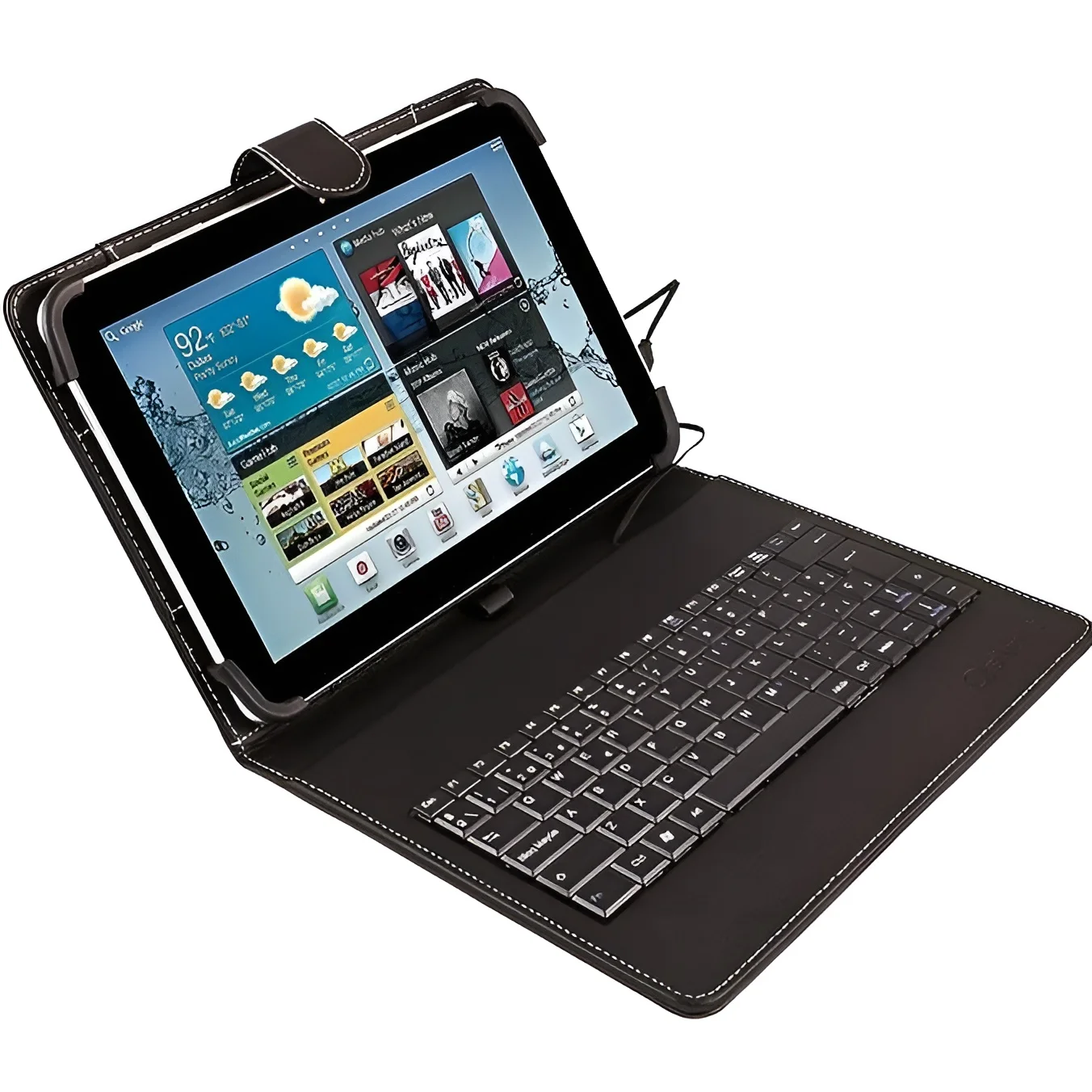 Silver Ht - Funda Universal con Teclado y Soporte para Tablet 9-10.4'' Negro
