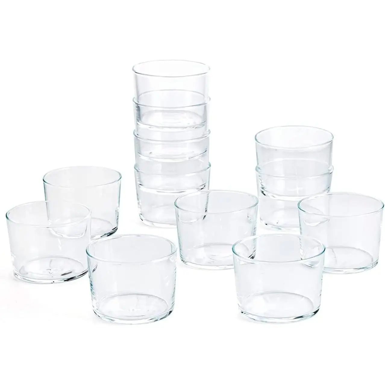 C.A | Vasos de Cristal Set 12 🥛 | Vasos Bajos Resistentes | Aptos para Lavavajillas | 23cl / 36cl / 50cl