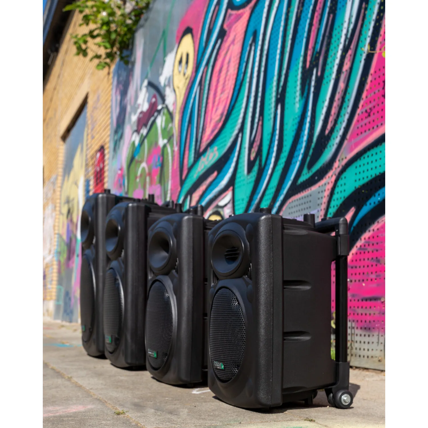 IBIZA SOUND PORT8UHF-BT Portable Bluetooth Speaker System with USB, VOX, and UHF Microphones, 400W Power, Wireless Microphone, TWS Function, Rechargeable Battery, Includes Remote Control and Protection Cover.