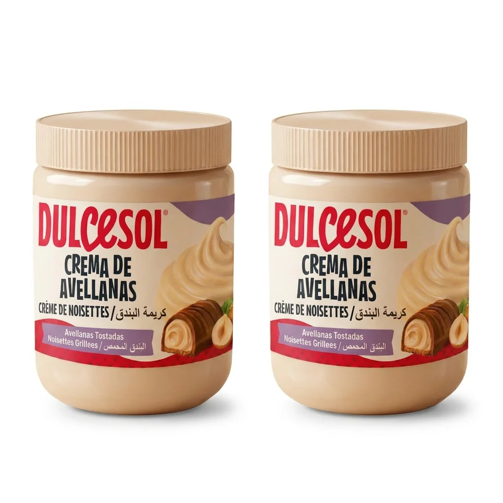 Dulcesol Crema de Avellanas Blanca - pack 2 botes de 500 gr cada uno
