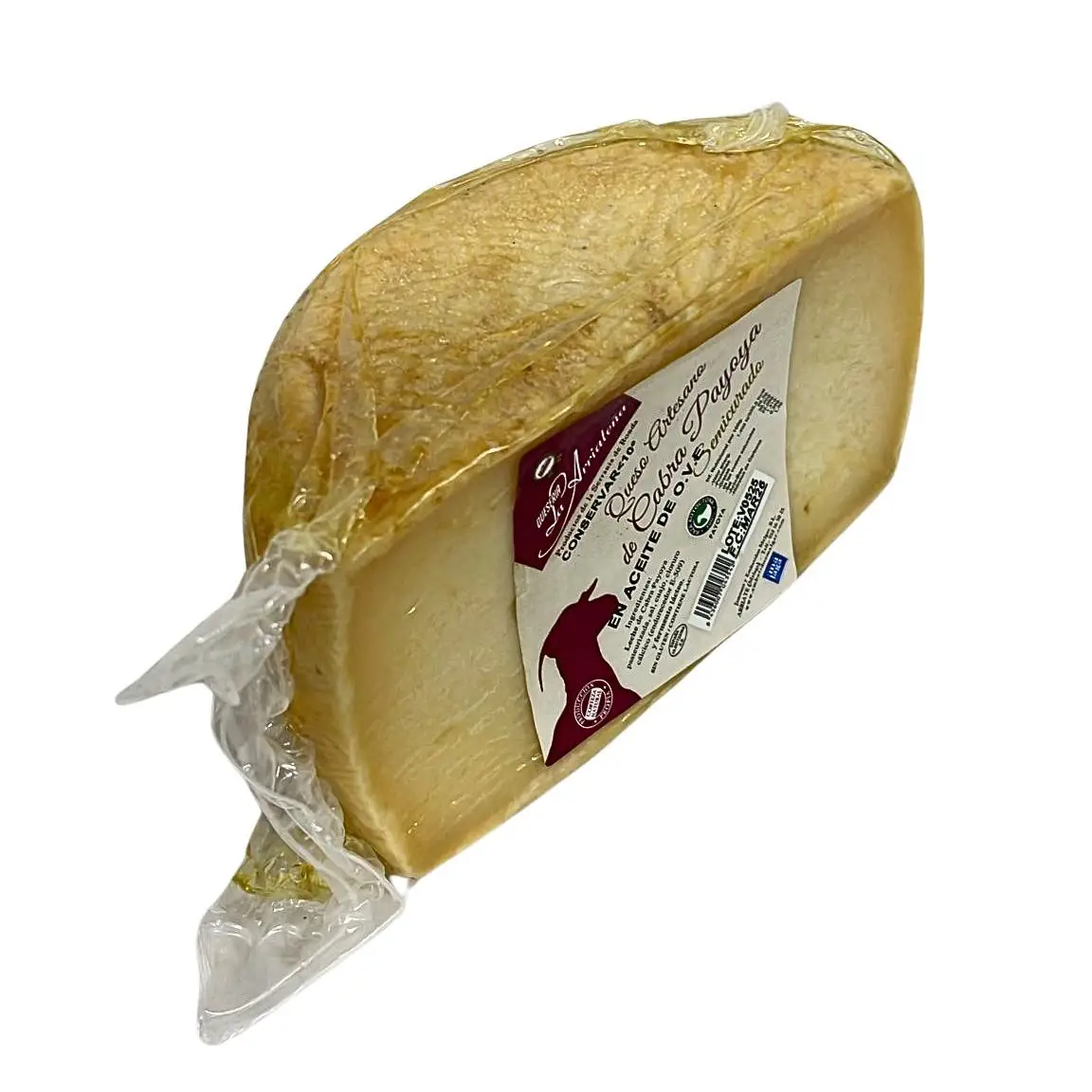 Queso de Cabra Payoyo Semicurado en Aceite , La Arriateña Sierra de Cádiz , Queso Artesano de Ronda , Sabor Suave , Media Pieza 900g