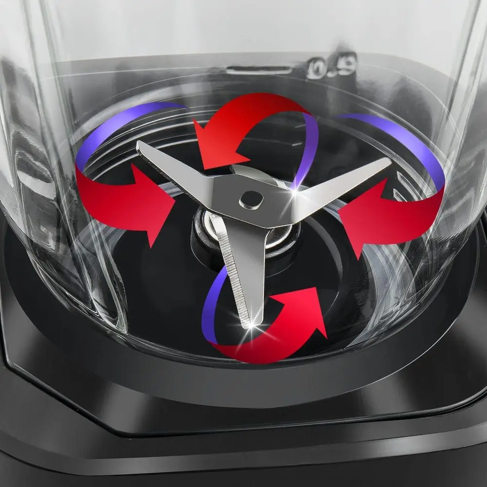 KUKEN Glass Blender 1000W with 1.5L Pitcher, 2 Speeds & Reverse Function, Durable Glass for Smoothies and Purées, Easy Clean Dishwasher Safe Parts, Perfect for Kitchen Use