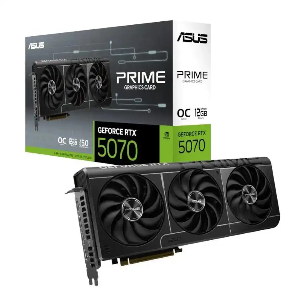 Tarjeta Gráfica ASUS PRIME GeForce RTX 5070 OC 12GB GDDR7 Reflex 2 RTX AI DLSS4
