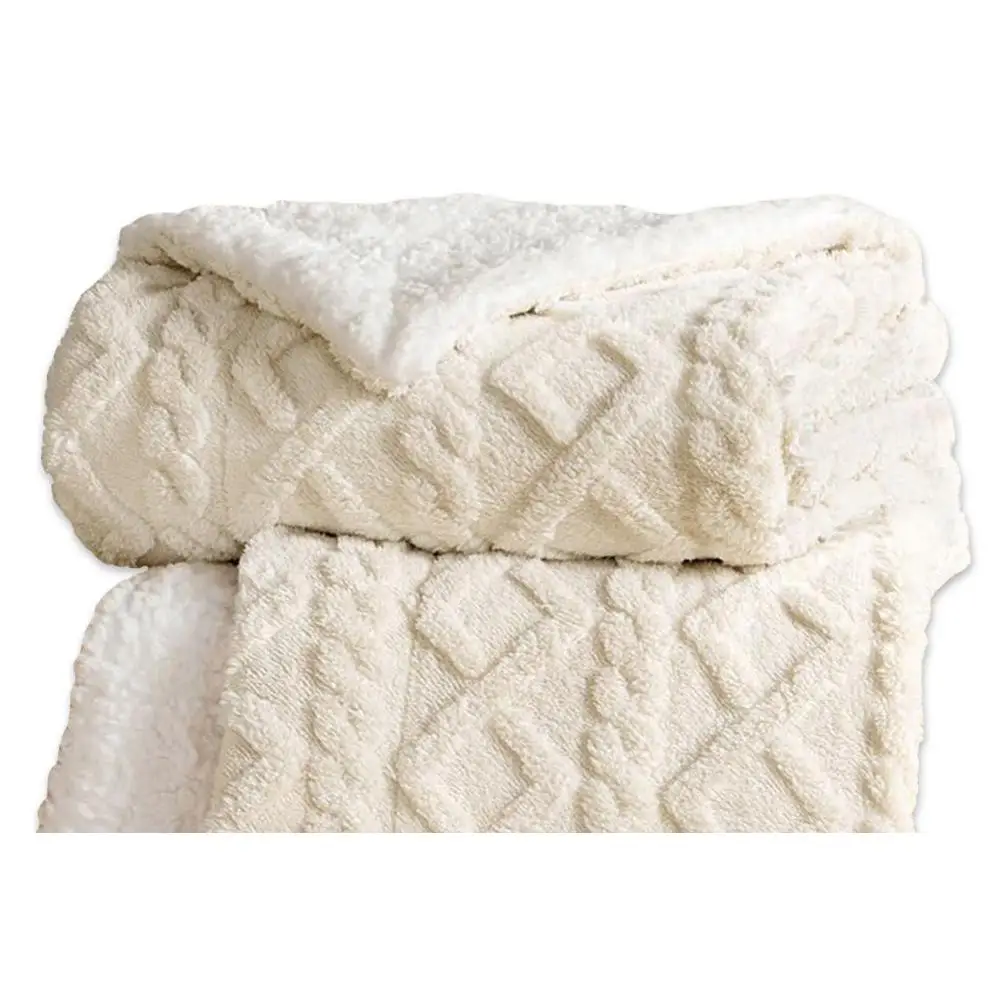 Almeritex Manta Sofa de Borrego, Manta Doble Cara Franela y Sherpa, 100% Poliester, Suave y Caliente para Invierno, 130x160 160x220 220x240