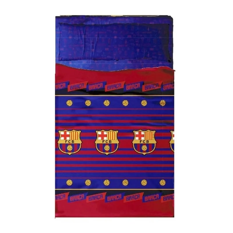Juego de sábanas Fútbol Club Barcelona 3 Piezas sábana, bajera y funda de almohada para cama 105cm producto oficial 105SBFCB60708
