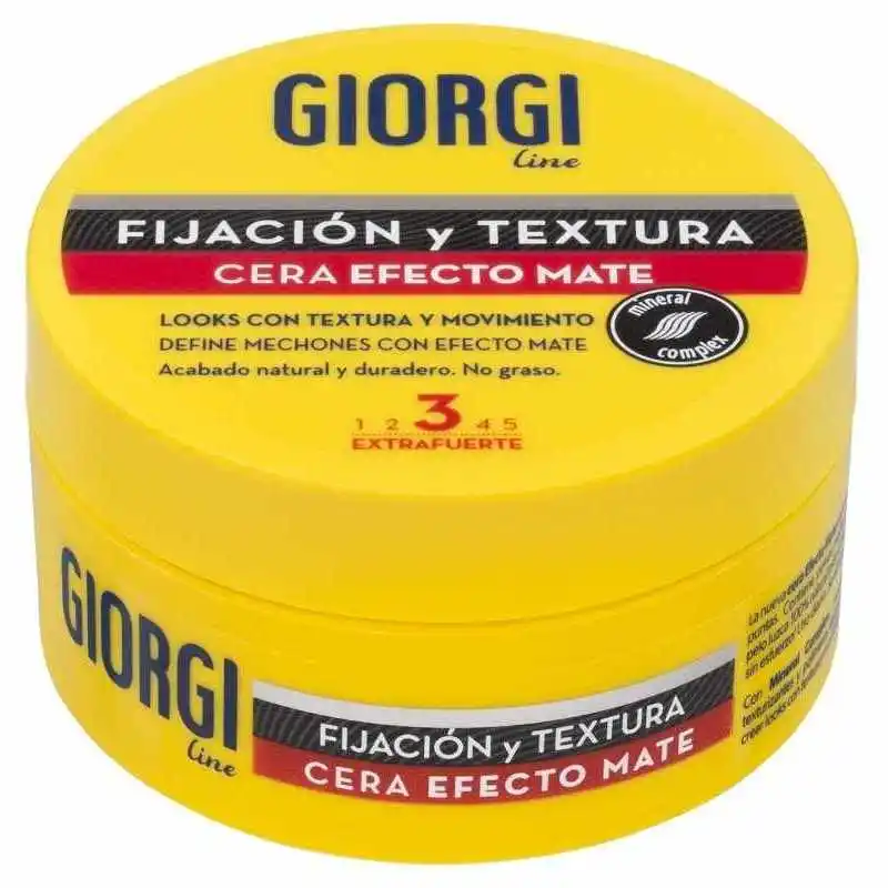 Giorgi Line - Cera con Efecto Mate, Acabado Natural para Pelo Corto- Medio, Fijación 3 Extrafuerte - 75 ml