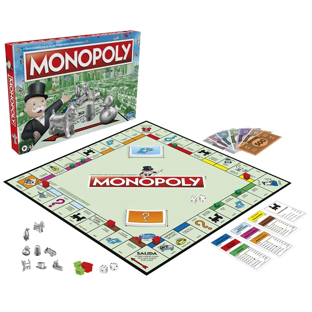 Classic Monopoly Madrid Hasbro - Spanish board game for ages 8 to 99 with custom Madrid game board, 8 unique tokens, property cards, houses, and hotels, ideal for family entertainment and fun game nights. #2
