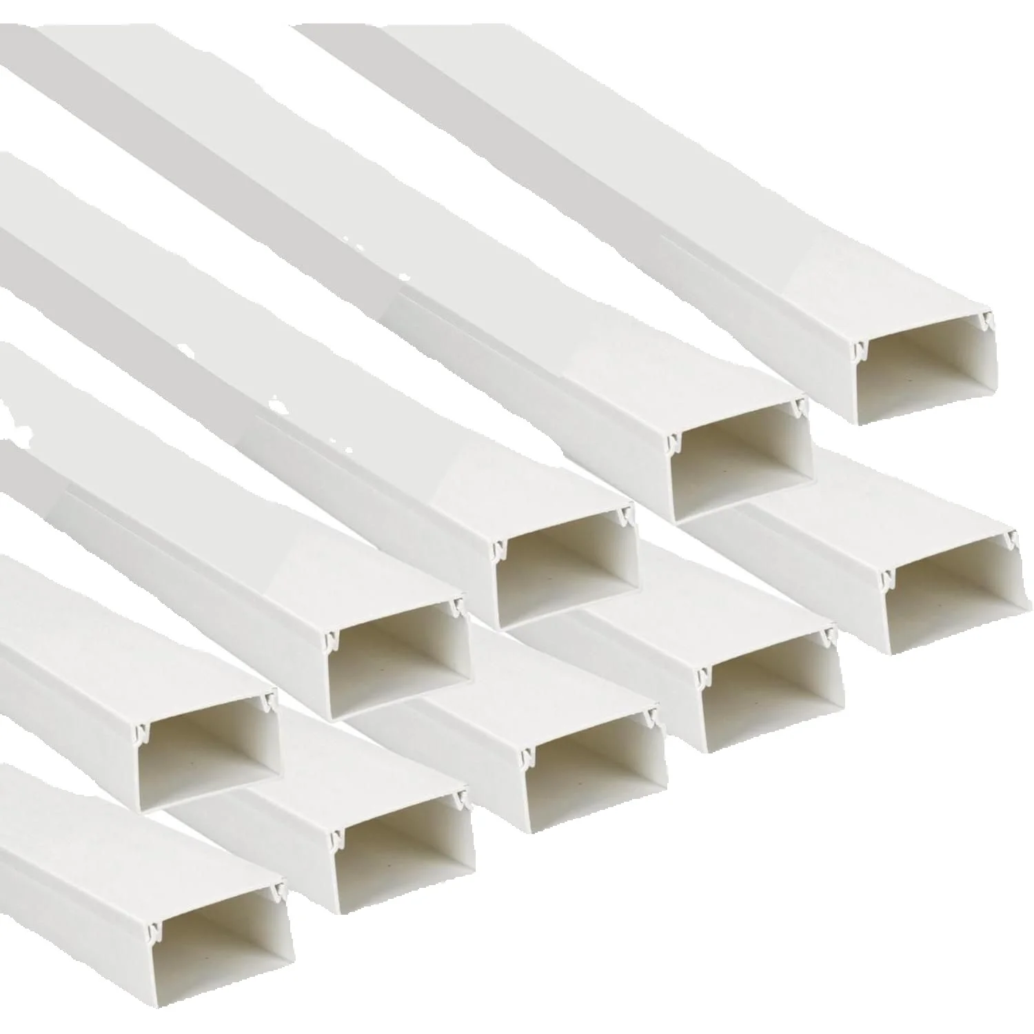 Jandei - Canaletas para Cables Pack de 10 Unidades de 1m en PVC Blanco, Fácil Instalación en Superficie para una Organización Eficaz de Cableado