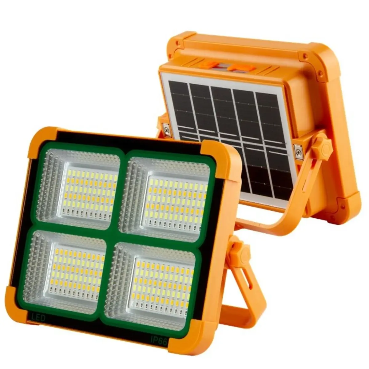Jandei - Foco LED Solar Portátil 200W | 5 Modos de Luz | 336 Leds | Imán y Soporte | Recargable Usb/Solar | Cargador para Móviles