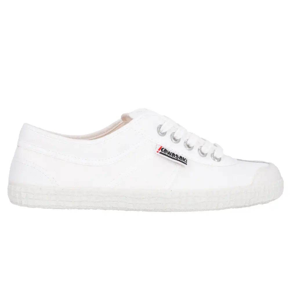 Zapatillas Kawasaki Legend K192500 1002 Blancas, Calzado Retro Unisex de Lona y Ante para Hombre y Mujer, Diseño Vintage Atemporal