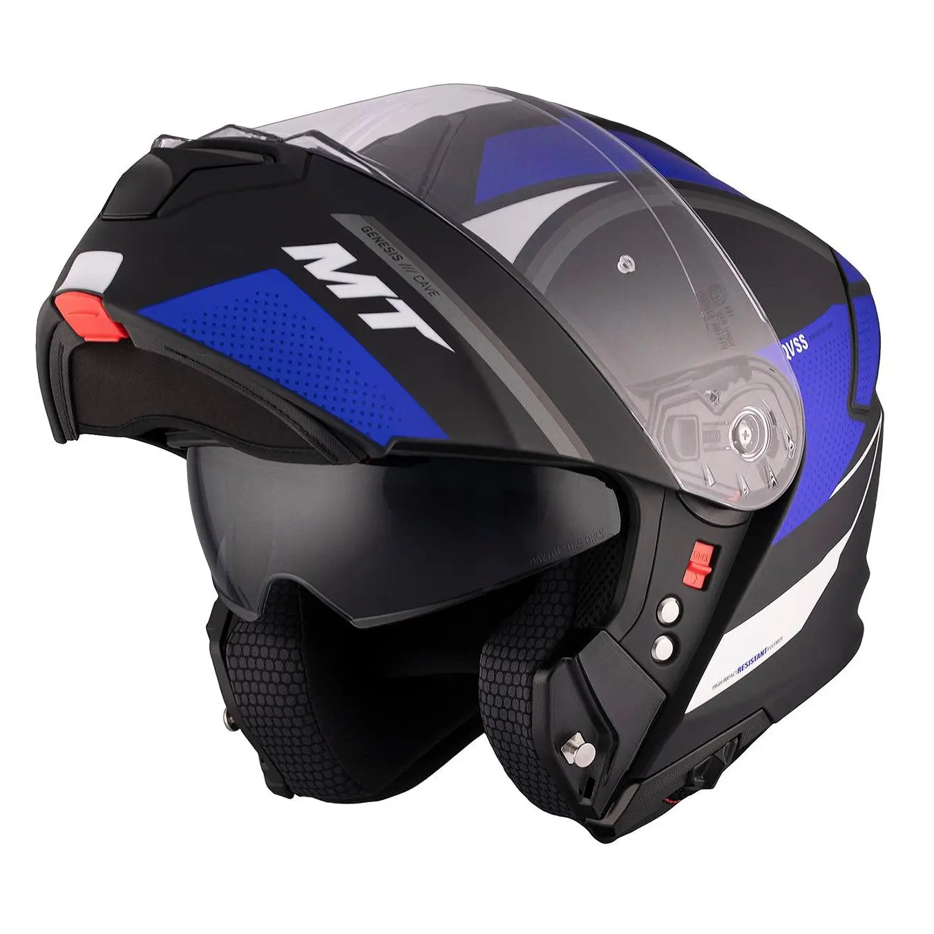 Modular helmet for moto MT Helmets Genesis SV blue/black Approved ECE 22.06