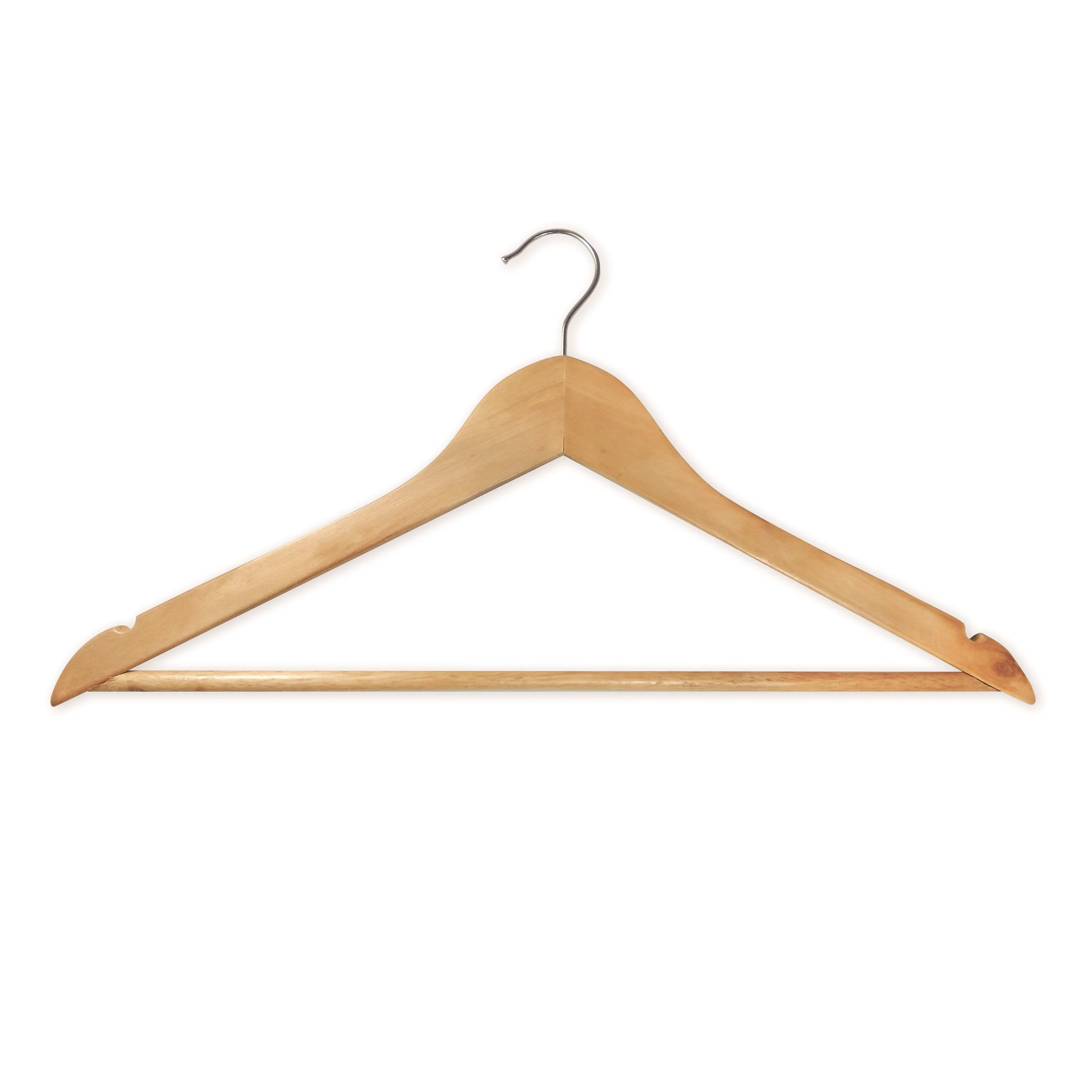 Set de perchas Jocca fabricadas en madera de alta calidad con barra para los pantalones y muescas para evitar que se deslicen las camisas. Gancho de ropa ideal para trajes, vestidos, chaquetas o