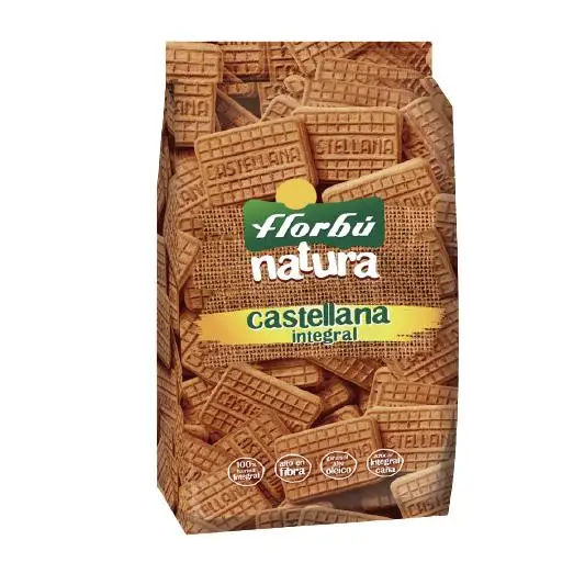 Galletas Florbú Castellana integral Natural - Pack de 6 bolsas de 350gr - La galleta perfecta para un desayuno natural y 100% integral.