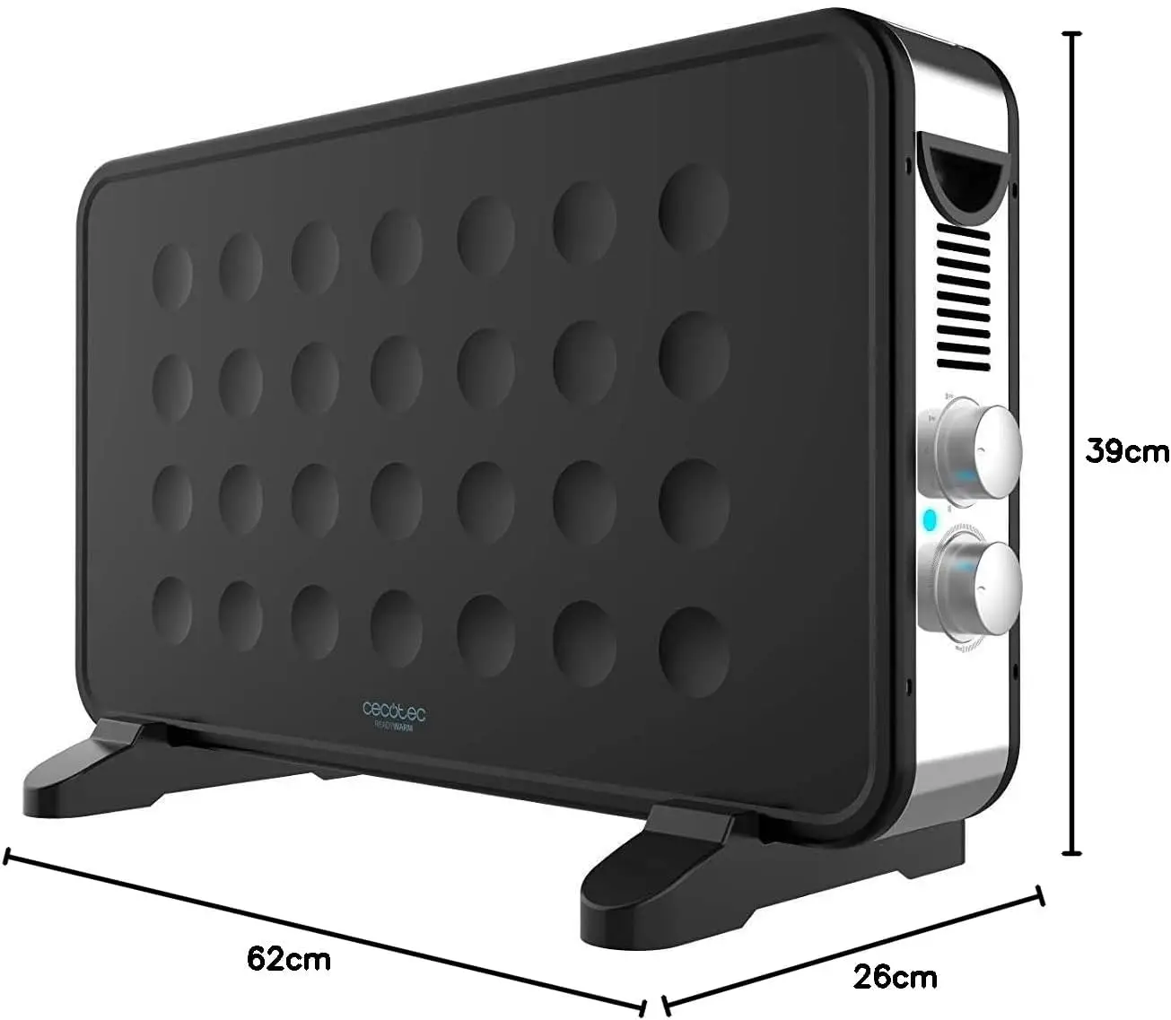 Ready Warm 6550 Turbo Convection Design Convector with Design feet with 2000 W, adjustable thermostat and TurboFan mode.