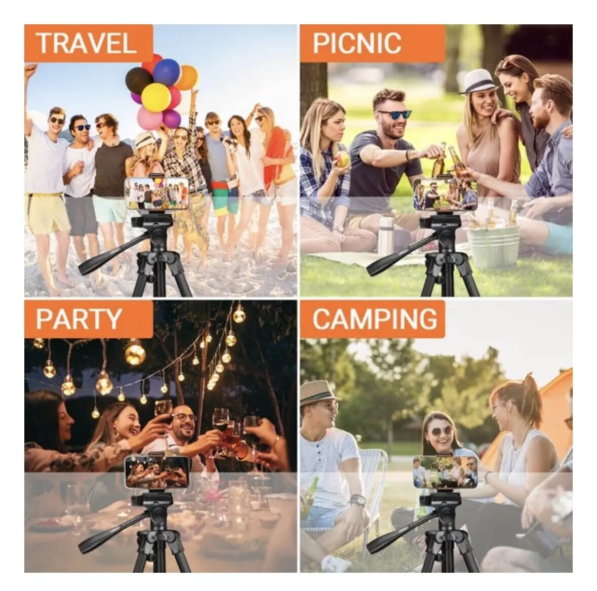 TACKLIFE MLT02 Trípode Liviano Portátil Bluetooth con Control Remoto y Base de Cámara Desmontable