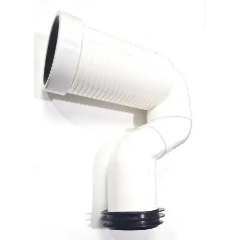 Manguito WC Acodado Recortable Dist. a Pared 21cm TECNOAGUA 50722