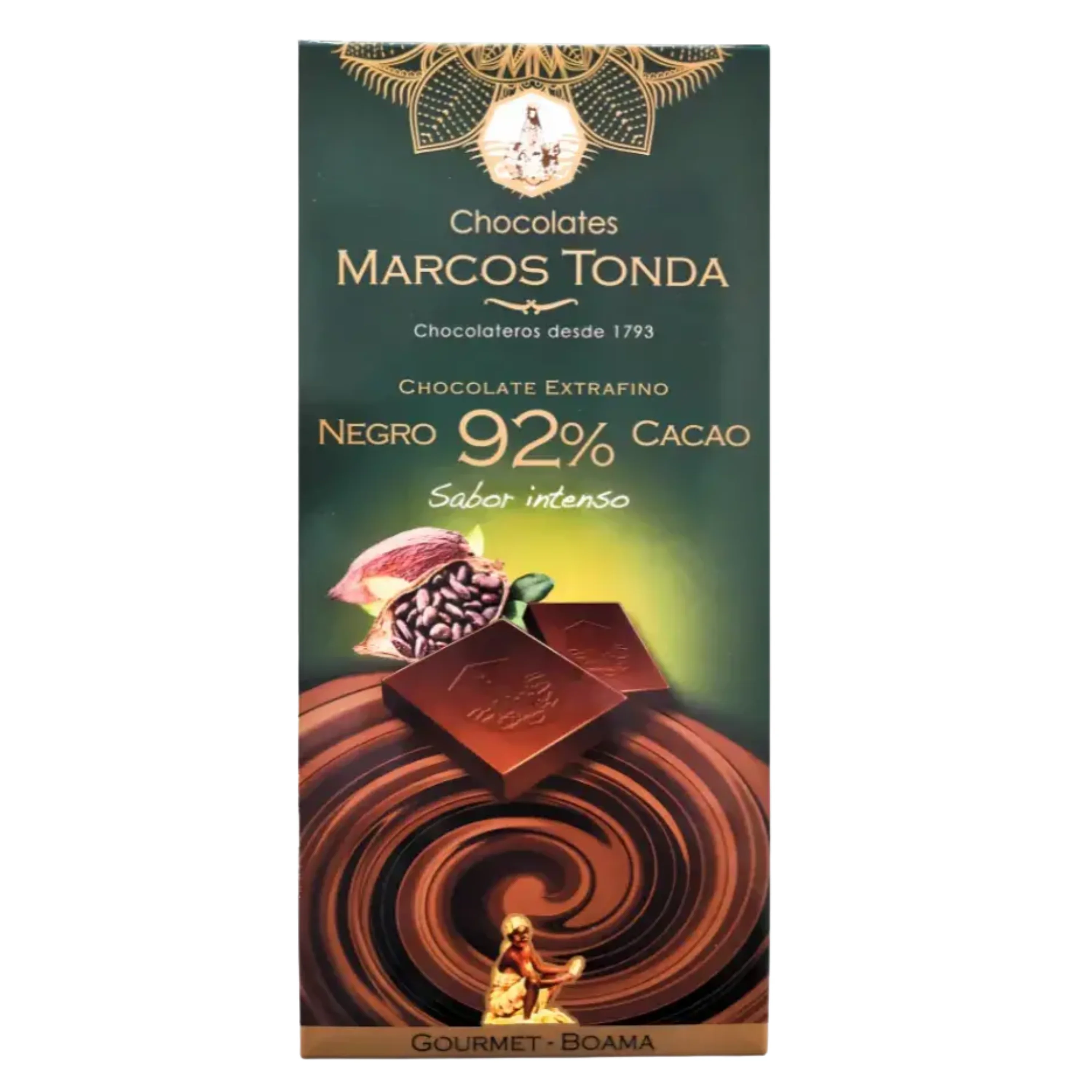 Chocolate Negro 92% Cacao Gourmet – Tableta 100 g | Marcos Tonda