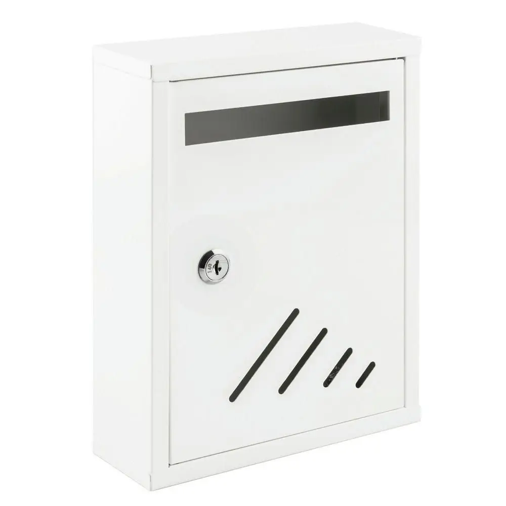 Buzón Interior Metálico HANDLOCK Blanco/Verde – 27x20x6,5 cm