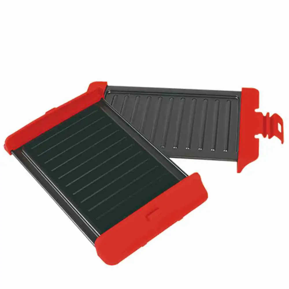 Plancha de Asar ALMALUX para Microondas, Efecto Grill Crujiente, Acero Antiadherente, Cocina Saludable sin Grasas y Limpia