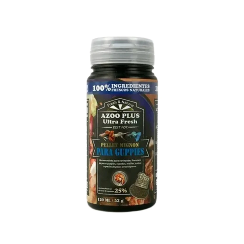 AZOO - Ultra Fresh - Pellet Premium Royal Guppy - Alimento Natural Peces Vivíparos y Ovovivíparos