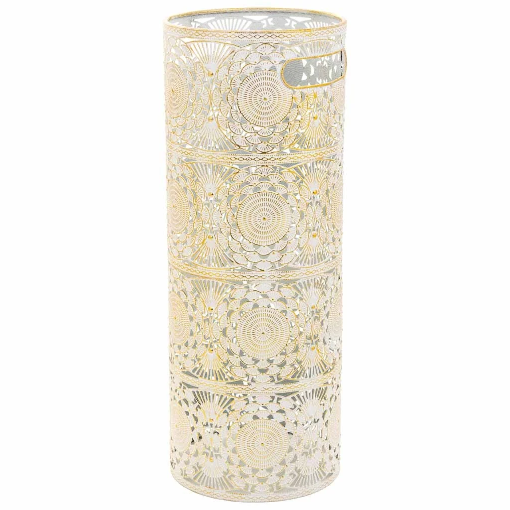 Wonderlust Deco - Paragüero redondo de metal blanco 20x20x53h cm Blanco 20x20x53h cm