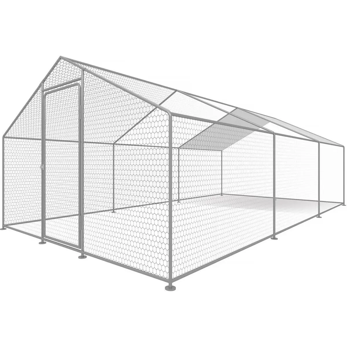 Habitat y Jardin - Gallinero 18 m² parque de malla metálica 6 x 3 x 2 M acero galvanizado