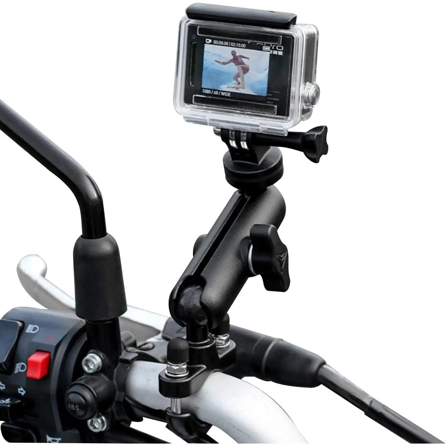 FGNS. Soporte de Bicicleta / Motocicleta Ajustable Giratorio de 360 Grados para Cámara Deportiva como  Cámara de Acción