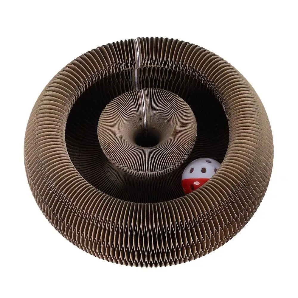 COTTECOTA-Rascador para Gatos Carton 11x11cm Rascador plegable con Bola de Juguete, Tabla de Rascar para Gatos de Cartón Corrugado,tabla rascadora para gatos, tabla rascadora, alfombrilla para gatos,