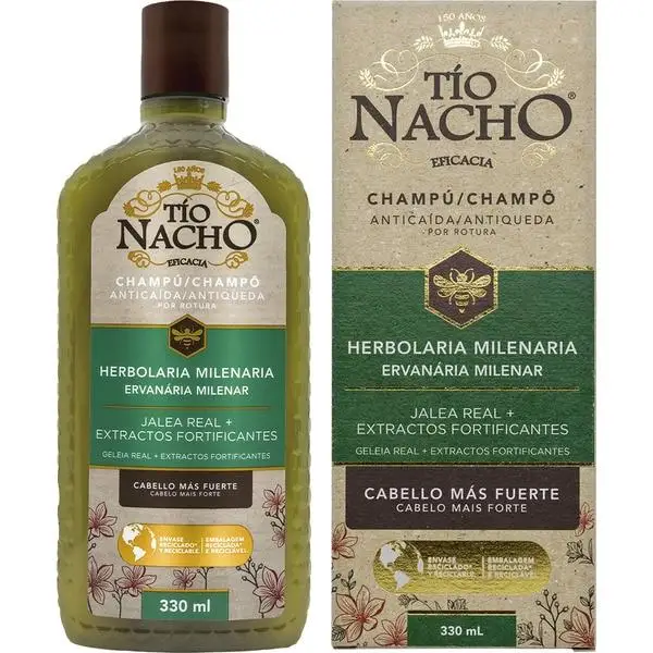 TIO NACHO Champú Anticaída Herbolaria Milenaria con Jalea Real y Extractos Fortificantes 330ml