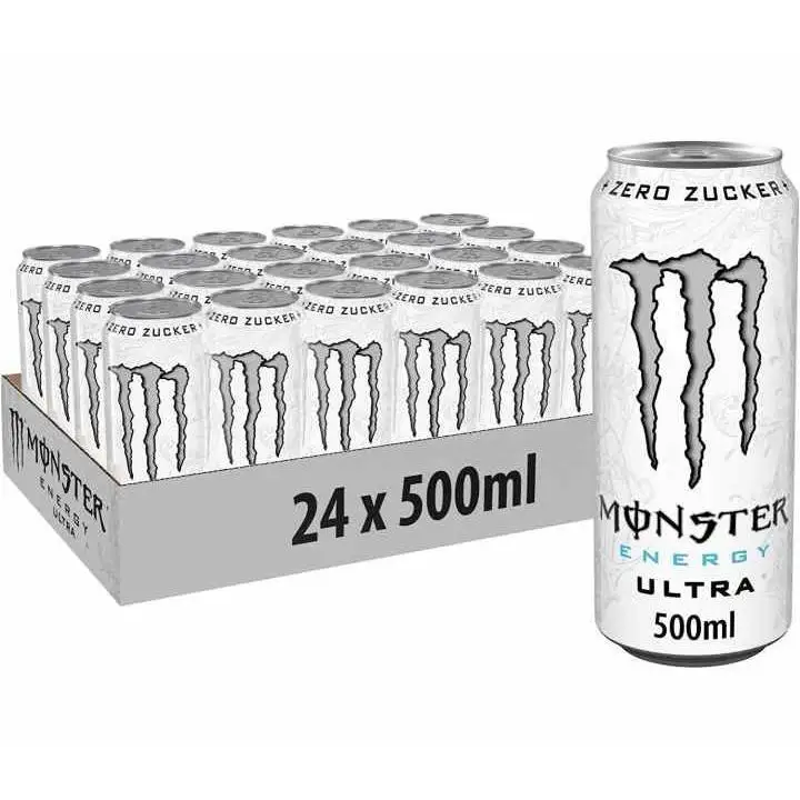 MONSTER ULTRA WHITE ZERO 500ML-energy drink-can PACK 8 or 24 units-National