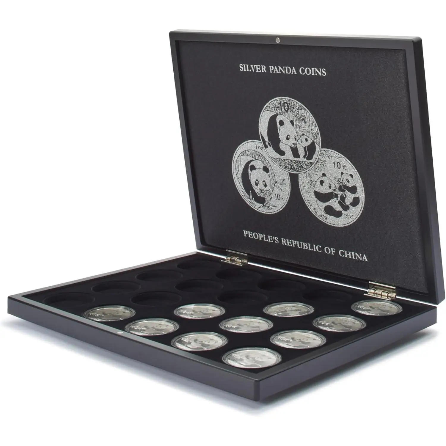 Estuche de Alta Calidad VOLTERRA para Colección de Monedas de Plata Panda – Diseño Elegante con Interior Acolchado y Cierre Magnético – Marca Leuchtturm