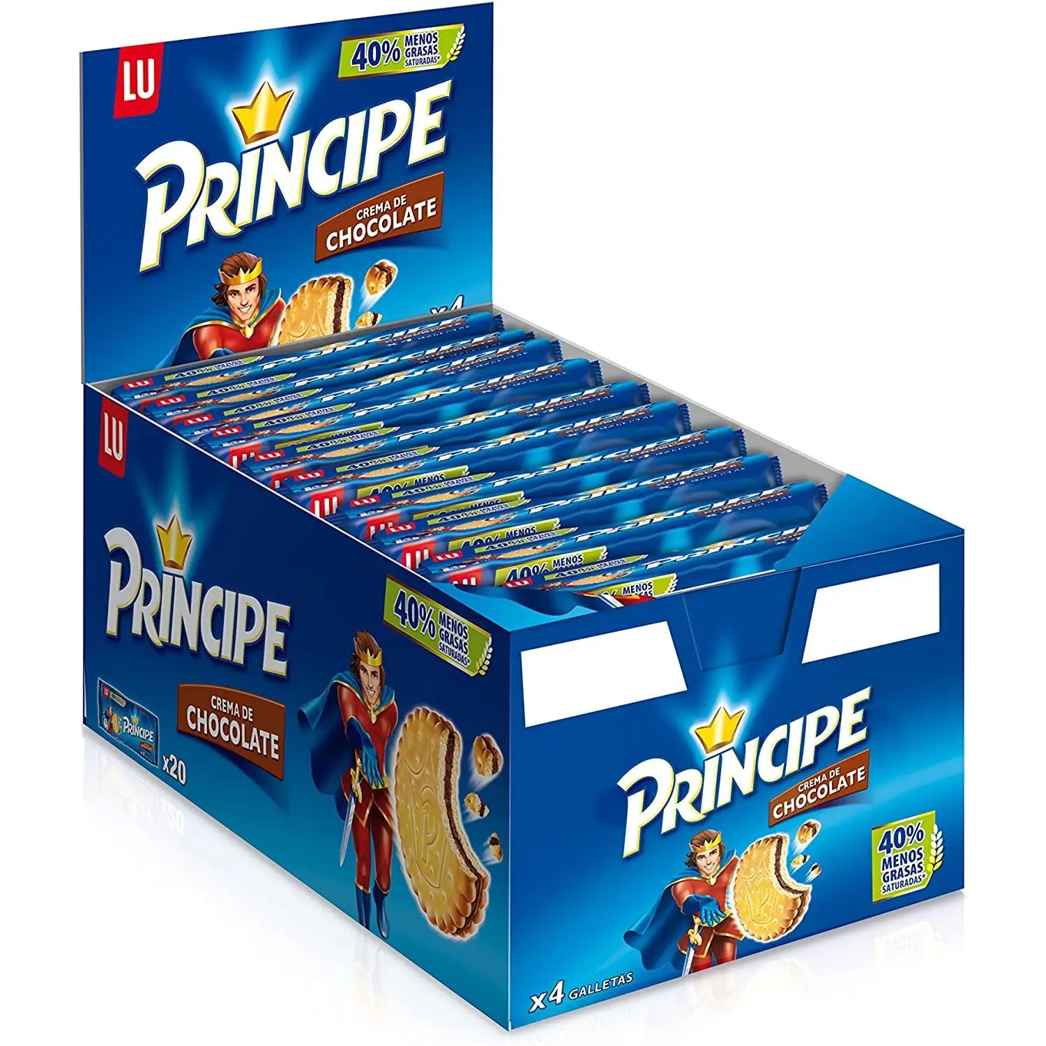 Mondelez Galleta Principe Chocolate 80g - 4u - Estuche 20 Paquetes