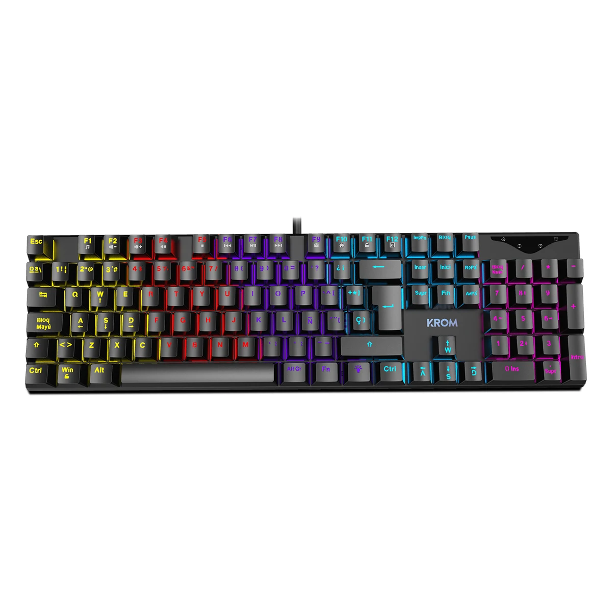 krom kasic- teclado gaming numerico mecanico rgb rainbow modo juego windows vista window 7810 usb negro