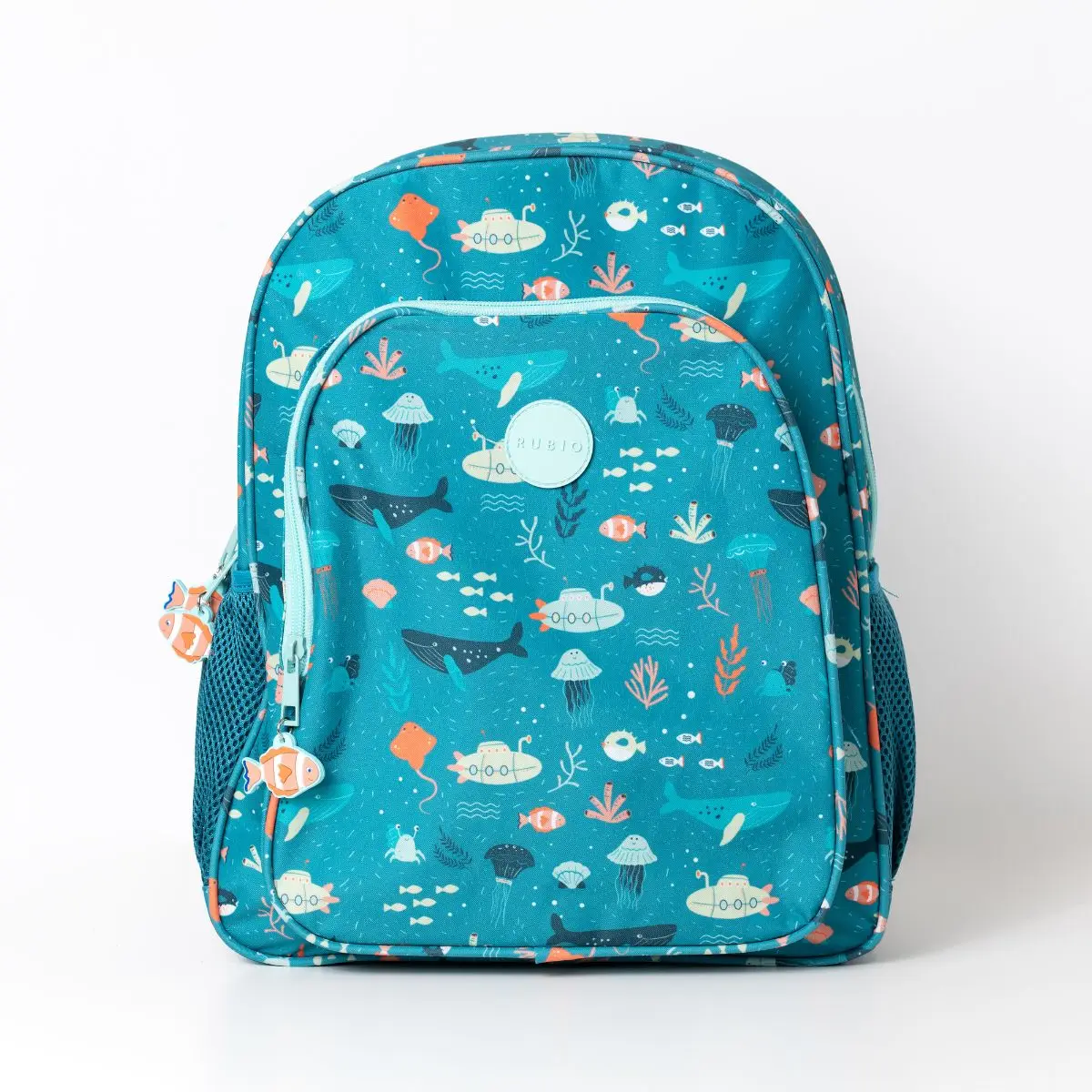 Mochila escolar Primaria verde motivo marino 320 x 120 x 380 (alto) mm