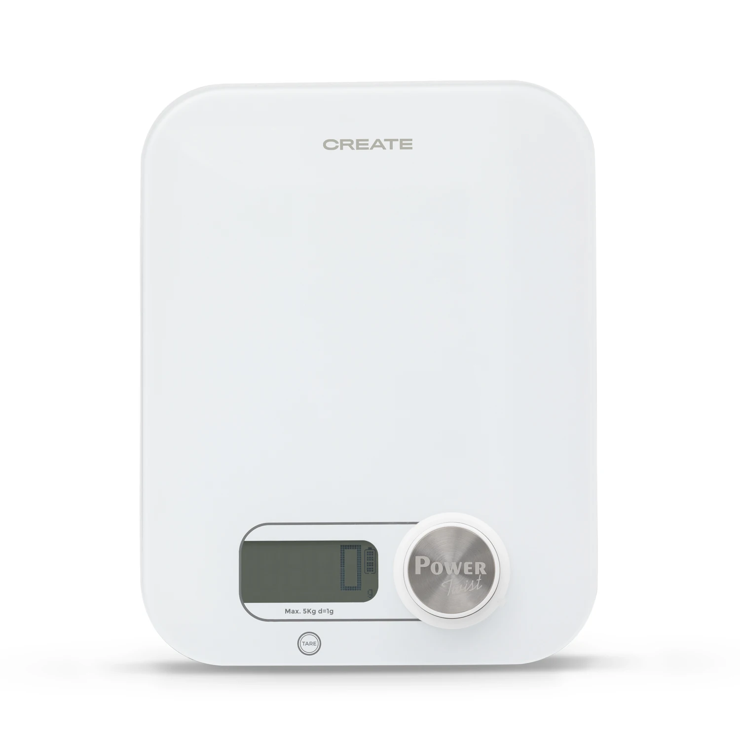 Create- kitchen scale without batteries - led screen - tare function - balance food eco