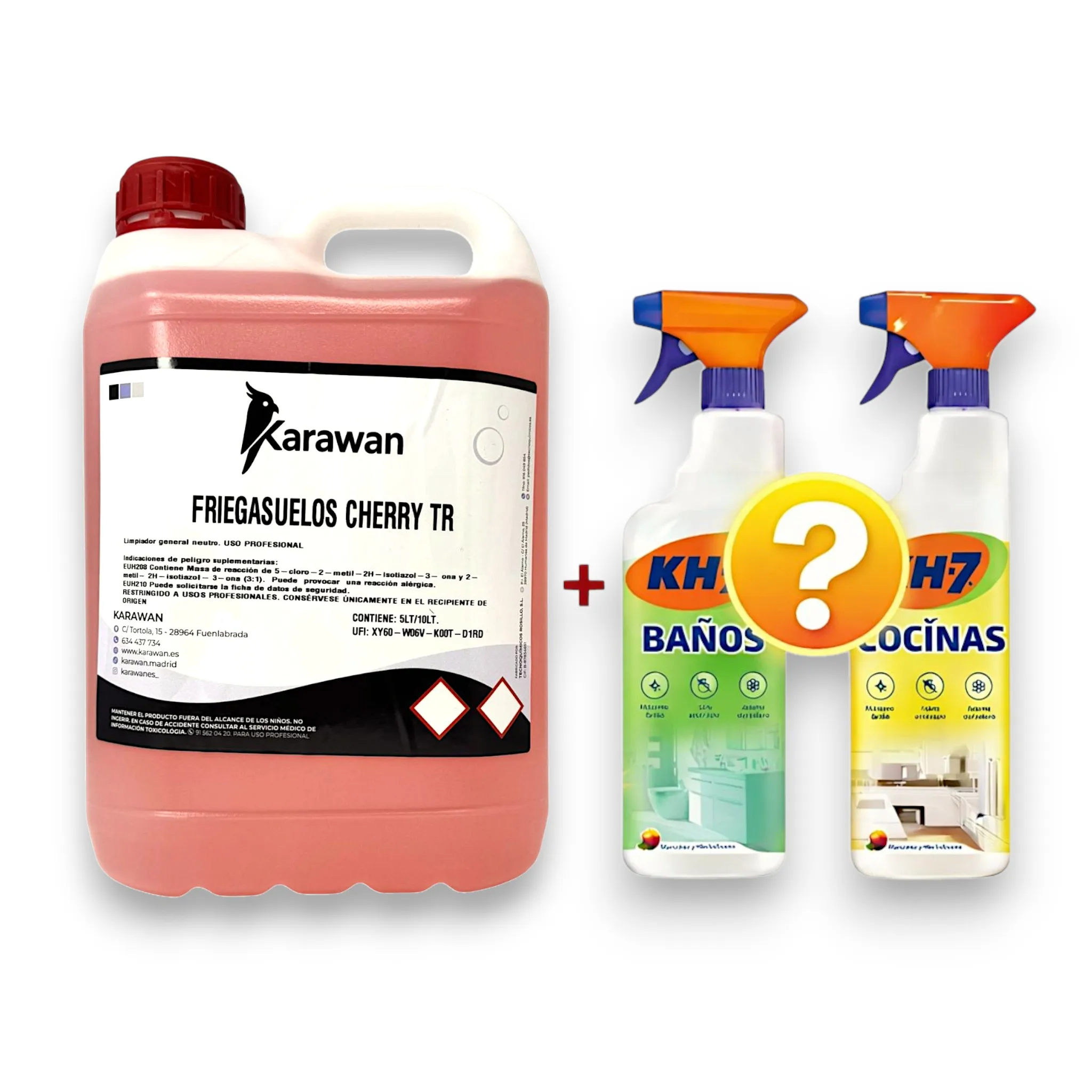 Detergente Líquido Fregasuelos Karawan Cherry 5 Litros - Limpieza Profunda con Aroma Dulce para Todo Tipo de Suelos