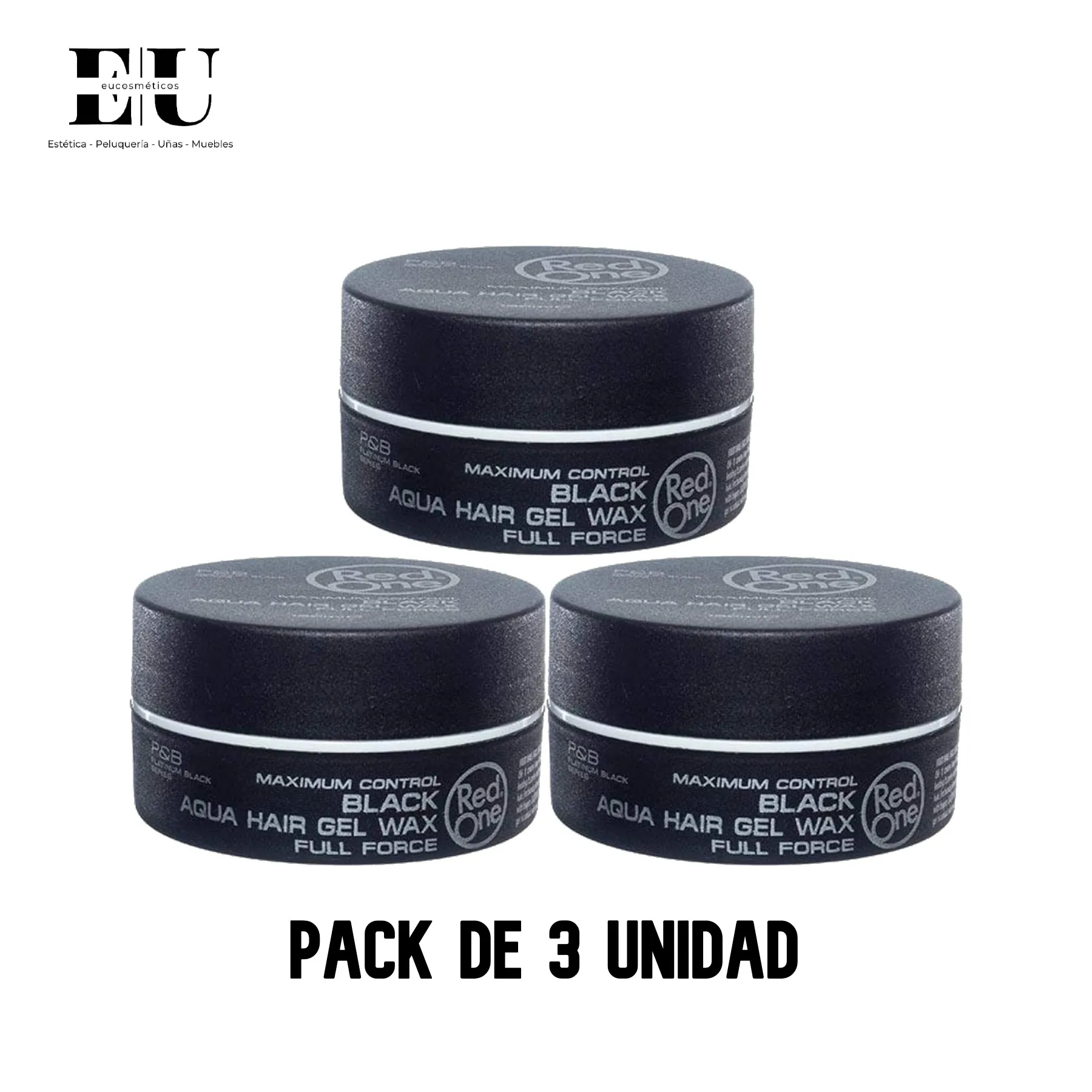 Redone - Pack 3 unidad Black Aqua Hair Gel Wax 150Ml