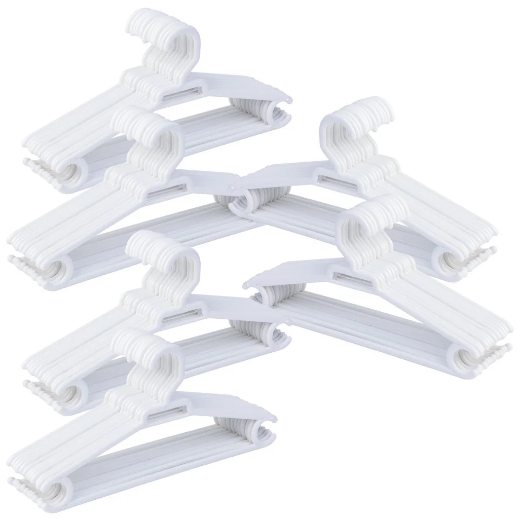 Wonderlust Deco - Percha infantil de plastico blanca pack de 72 uds 26,8x0,53x13,20cm Blanco 26,8x0,53x13,20h cm
