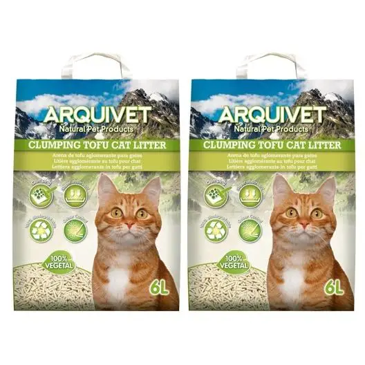 Pack de 2 - Arquivet Arena de Tofu para Gatos 6 L - Aglomerante y Absorbente