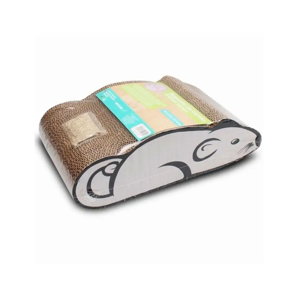 COTTECOTA-Rascador para gatos con forma de ratón, cartón, arañador para mascotas, afilador de uñas reciclable, 36 x 20.2 x 11.6 cm Rascador para gato, garras afiladas, higiene personal, cuidado de