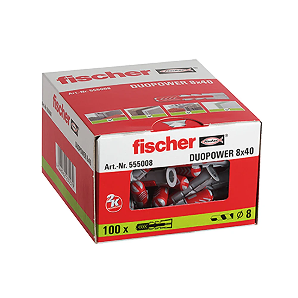 Taco Fischer Duopower 8x40 Profesional Caja de 100 Unidades