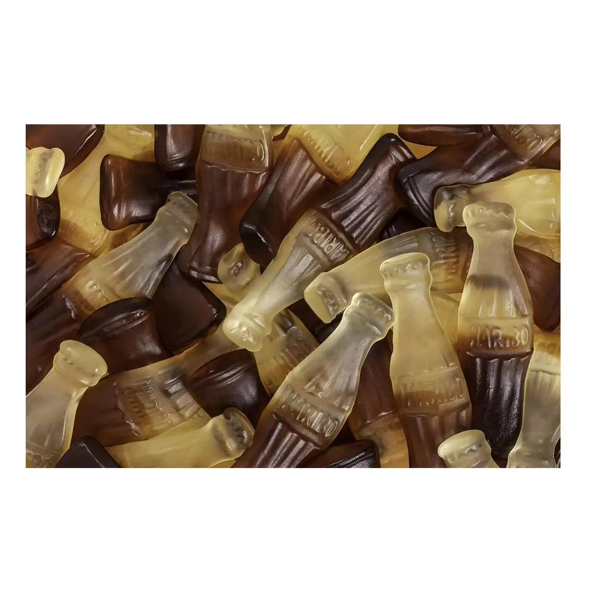 HARIBO MAXI COLA BRILLO 1KG on gomas gigantes con forma de botella de cola, ofreciendo un intenso y auténtico sabor a cola.  Sabor de Haribo TOP original calidad de confianza