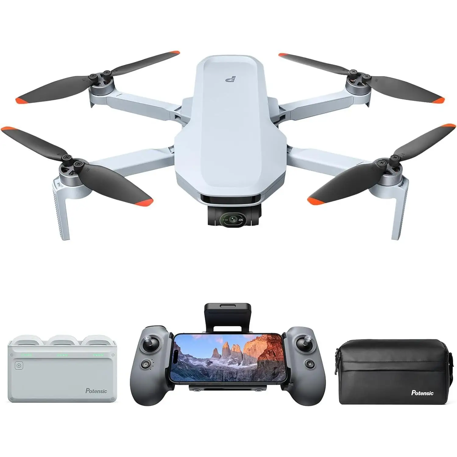 Potensic ATOM 2 Dron con Cámara para Adultos, Video 4K/Foto 8K, 249g aprox, Gimbal 3 Ejes, Transmisión 10KM, Seguimiento AI, Grabación Vertical, AI Noche Shot, QuickShots, 96 Min de Vuelo Fly More