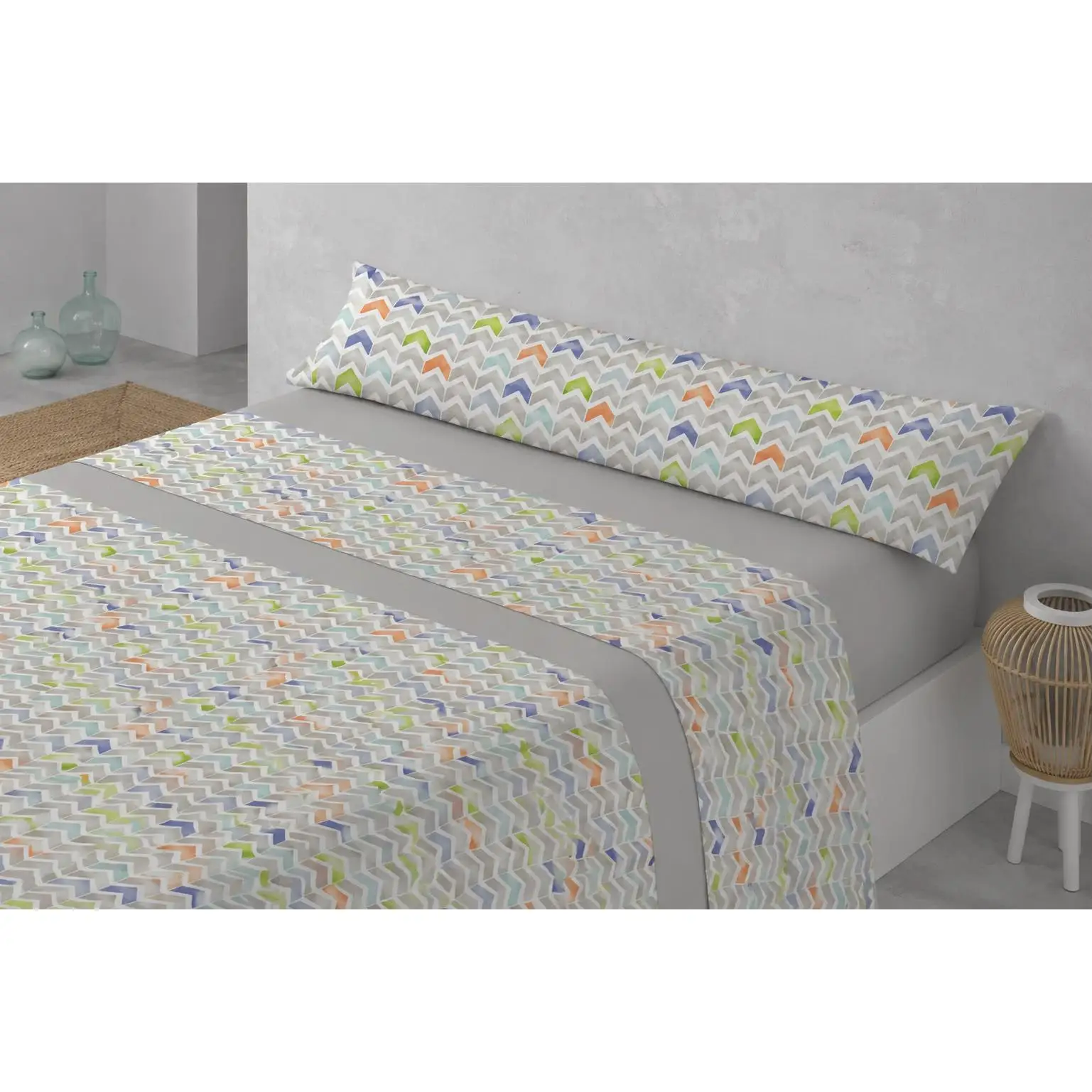 Juego de Sábanas 100% Microfibra, Estampadas, Verano, Finas, Ligeras, Suaves. Para cama 90-105-135-150. Dormitorio alegre, elegante, colorido. Luz.