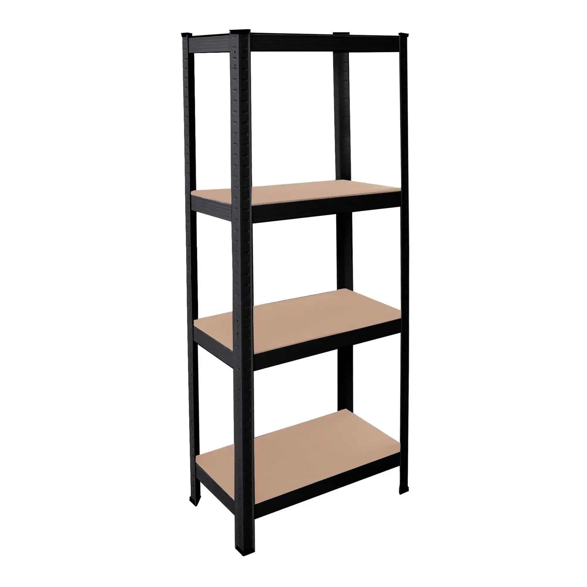 OioDual Metal Shelf Tiny Black, Shelf for Home, Storage Rack, Storage Rack, Furniture, Office, Divisible Storage Shelves, Screwless, 240kg, 4 shelves MDF, 150x60x30cm