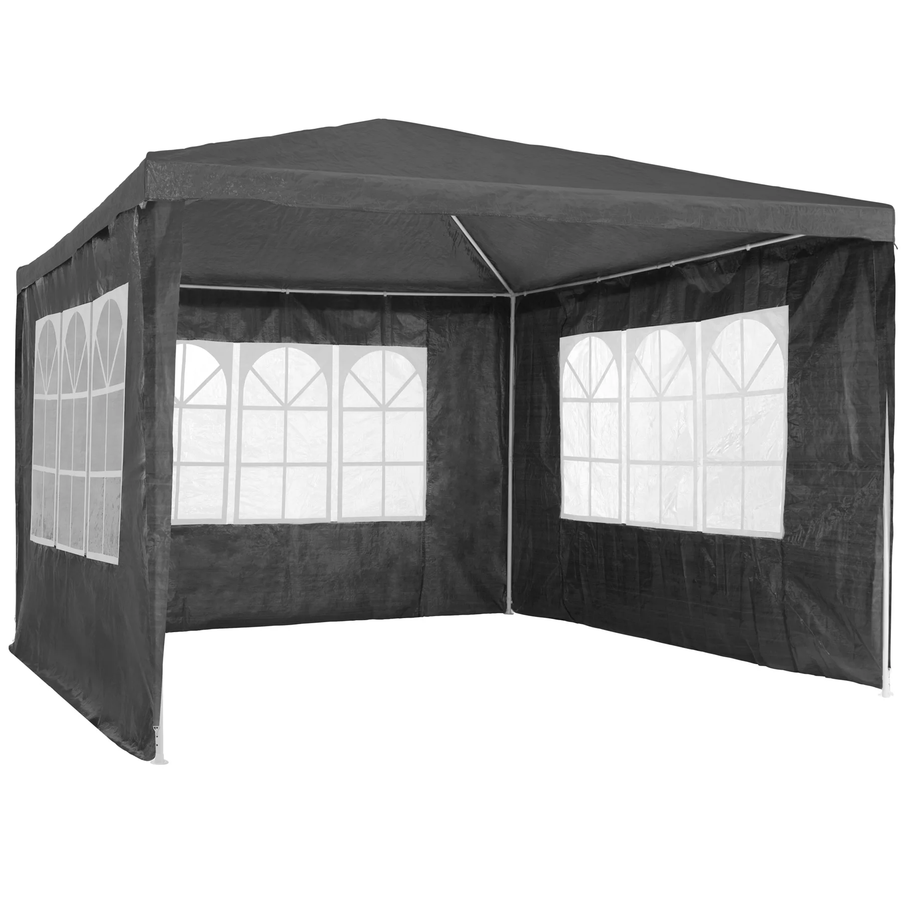 Tectake-tent they bared 3x3 m with 3 side panels practical pavilion for events and parties in the garden three removable side panels with velcro closure and large windows solid steel structure with powder coating