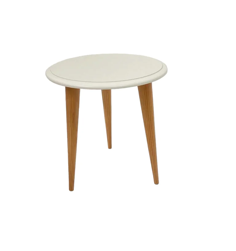 Round corner table, Nordic style table, white table